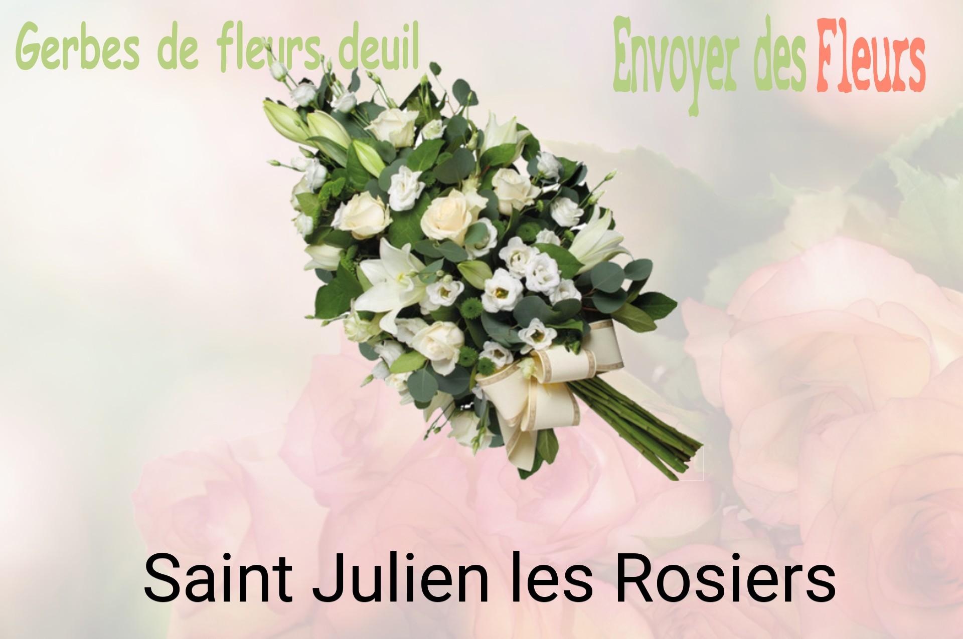 Gerbe de fleurs de deuil livrée à Saint-Julien-les-Rosiers